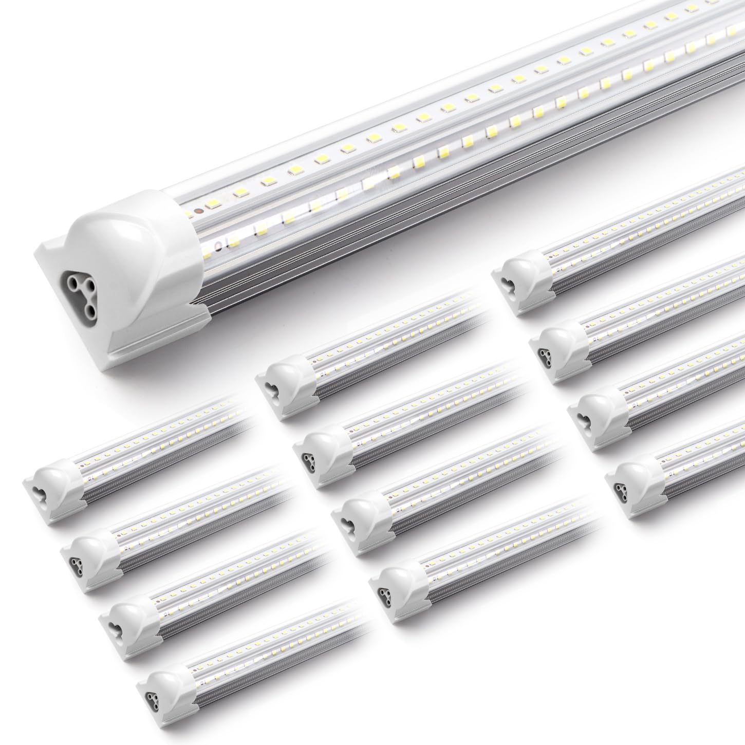 Kihung (12-Pack) 8FT LED Shop Light Fixture, 75W, 9750LM